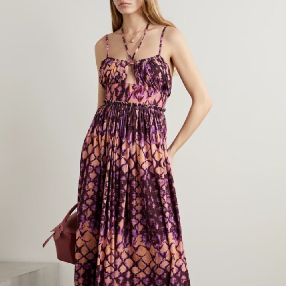 NWOT ULLA JOHNSON Freya Midi Dress in Wisteria S $570 - Picture 2 of 11
